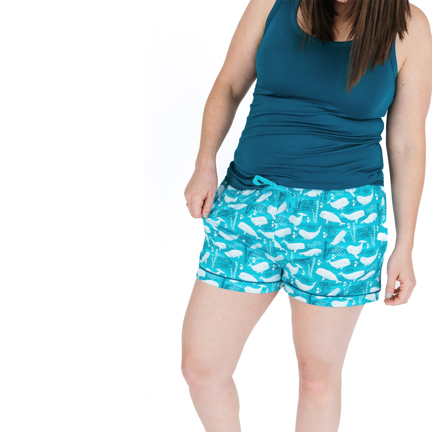 Beluga Whale Womens Bamboo Shorts