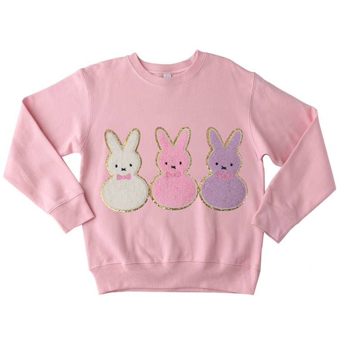 Chenille Bunny Trio Sweatshirt