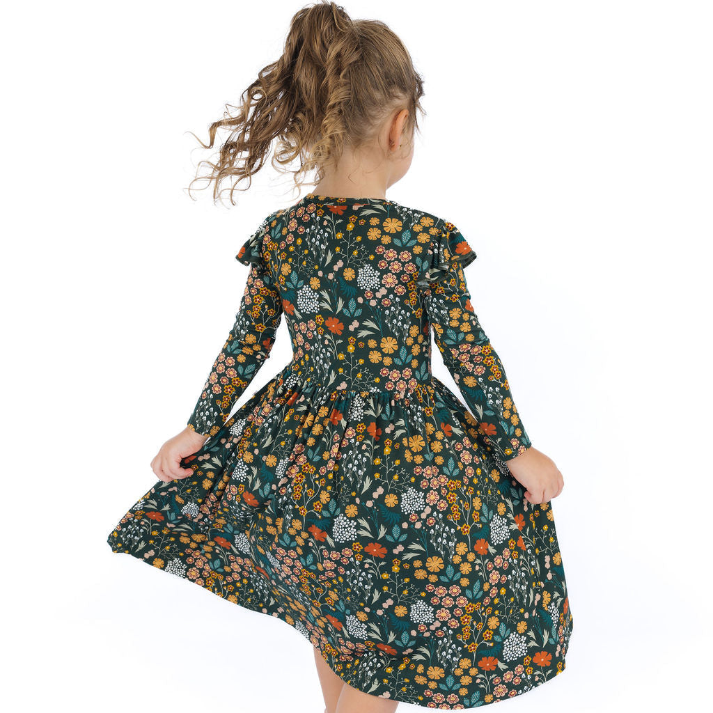 Moonlit Meadow Long Sleeve Bamboo Twirl Dress