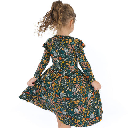 Moonlit Meadow Long Sleeve Bamboo Twirl Dress