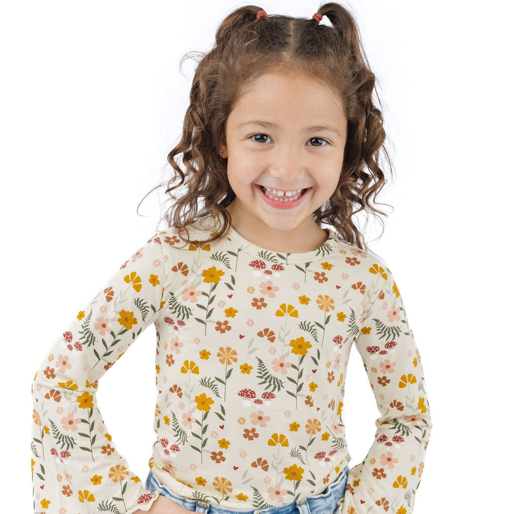Toadstool Garden Girls Bell Sleeve Top