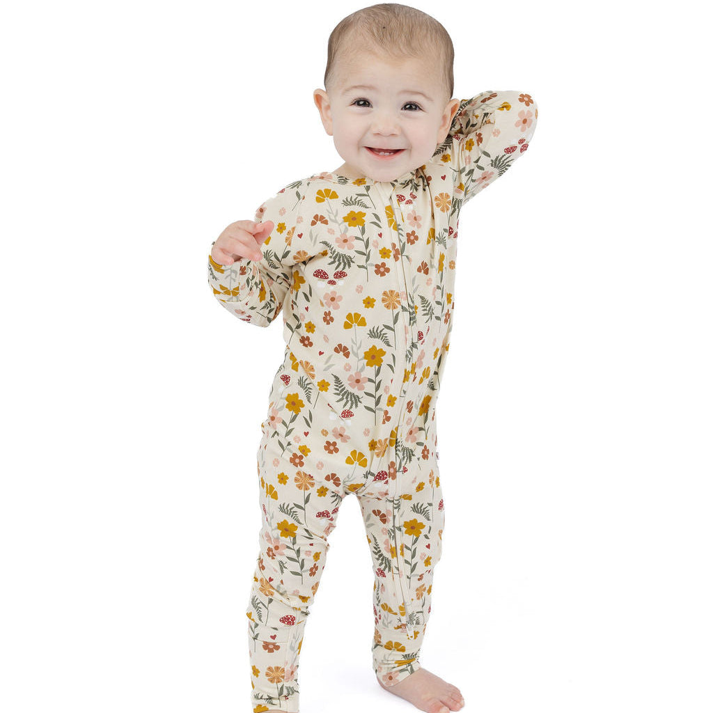 Toadstool Garden Bamboo Convertible Footie Romper