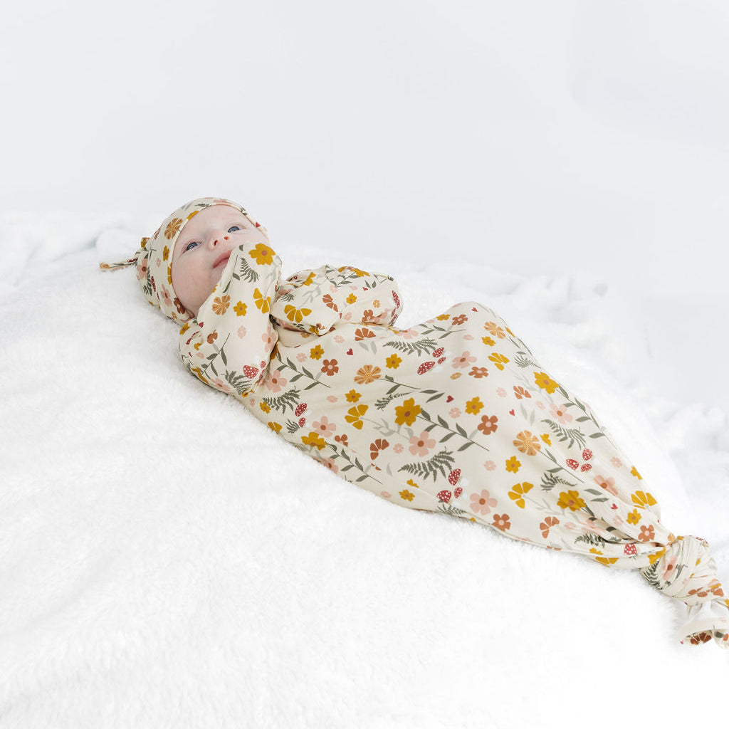 Toadstool Garden Bamboo Gown and Hat Newborn Baby Gift Set