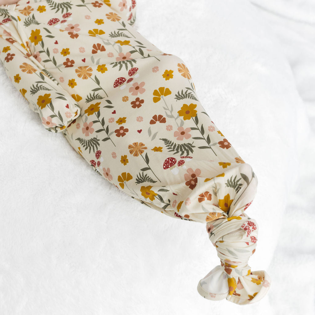 Toadstool Garden Bamboo Gown and Hat Newborn Baby Gift Set