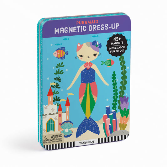 Mudpuppy Purrrmaid magnetic dress-up set packaging on a white background
