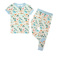 Soft and breathable bamboo pajama set featuring a vibrant Florida-themed print, designed for all-night comfort and easy movement for toddlers and kids.