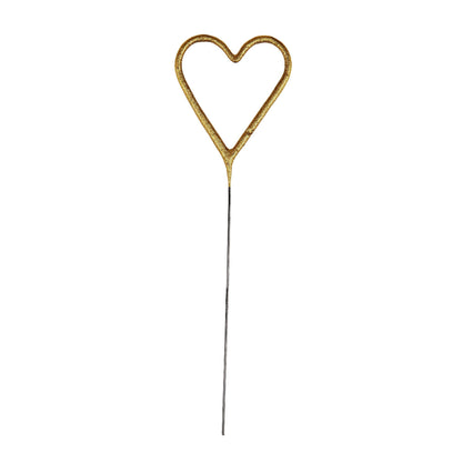 Gold heart-shaped decorative pick on a white background
