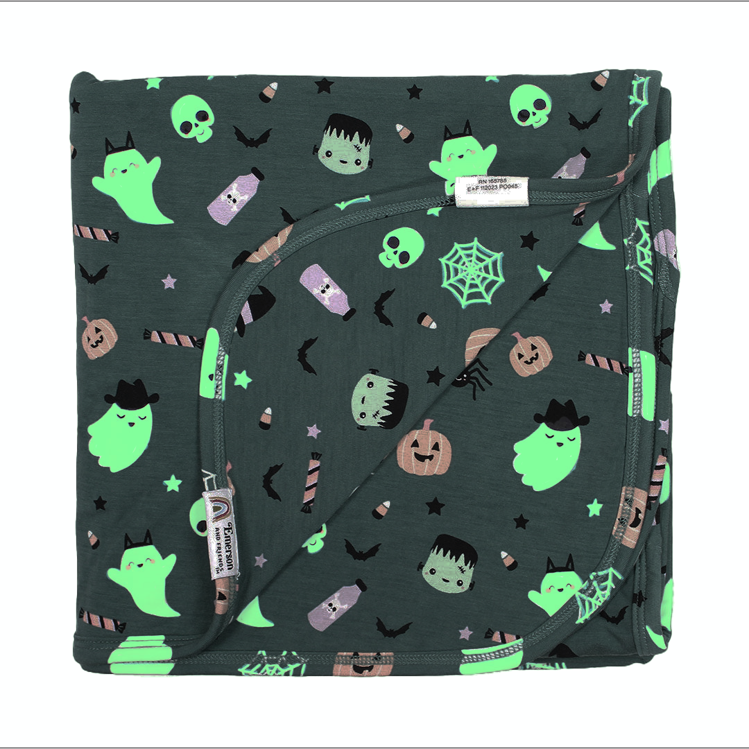 Boo Crew Glow-in-the-Dark Halloween Luxury Bamboo Blanket