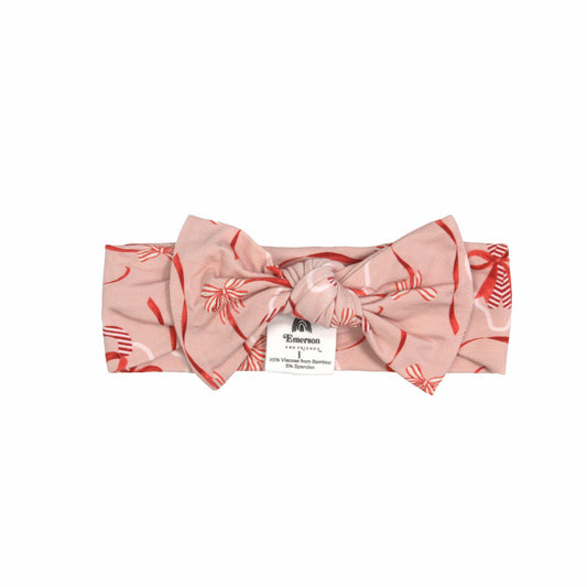 Candy Cane Coquette Bamboo Baby Headband