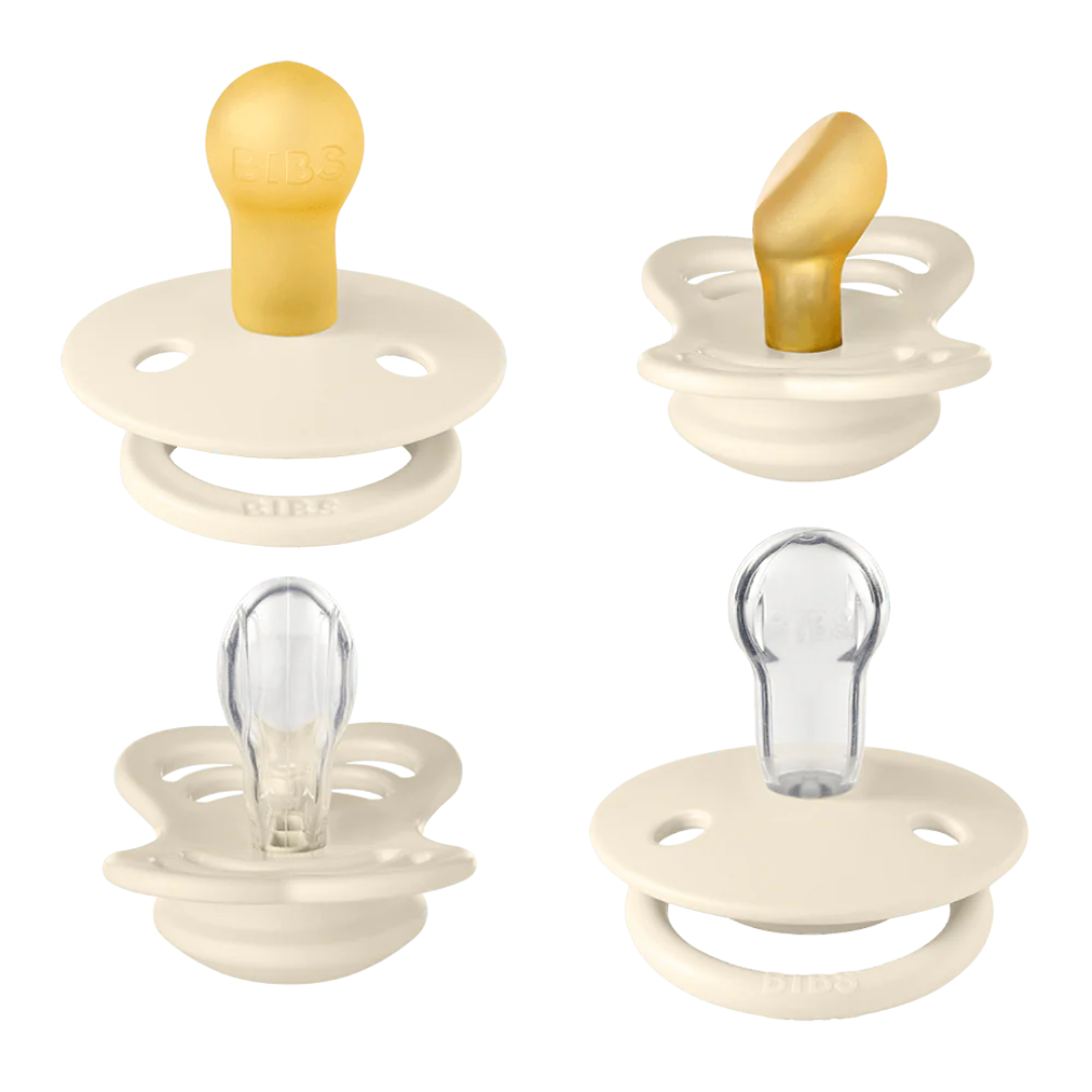 pack of 4 Ivory colored pacifiers