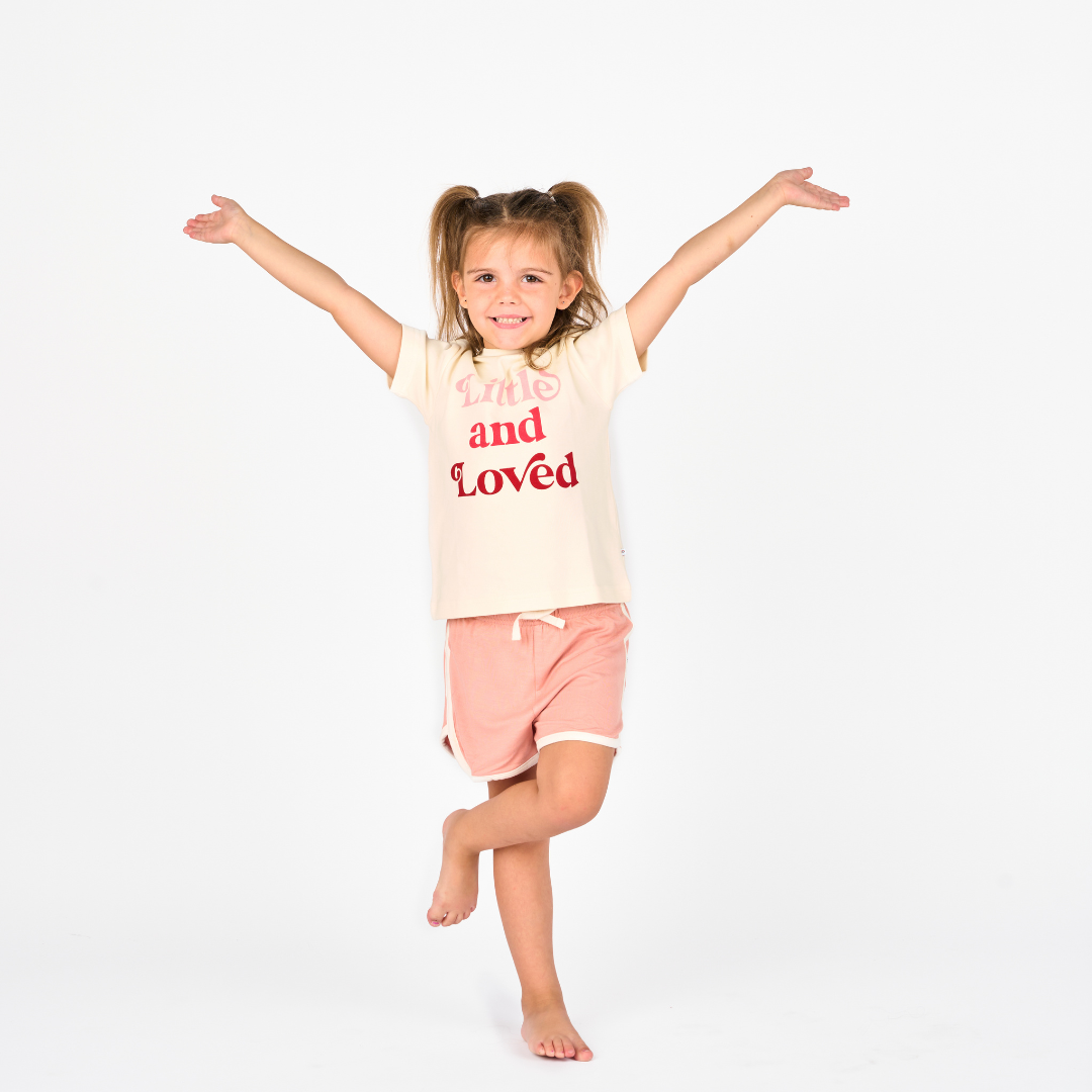 Little and Loved Valentine's Day Cotton Toddler Short Sleeve Shirt