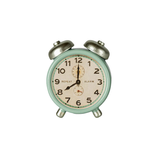 Maileg alarm clock mouse mint miniature dollhouse accessory