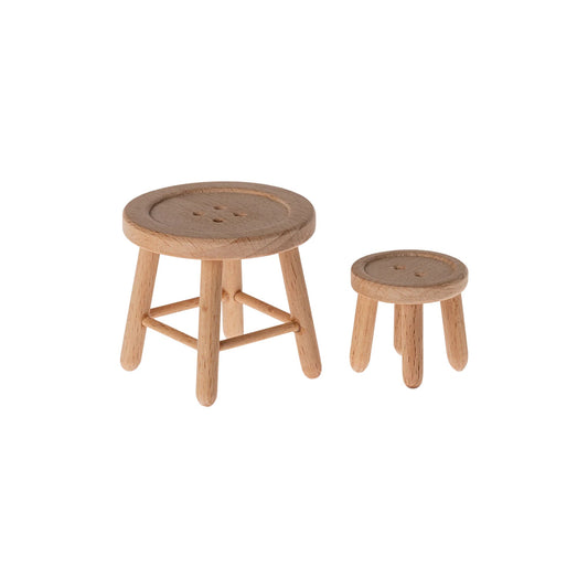 Maileg mouse table and stool set miniature furniture