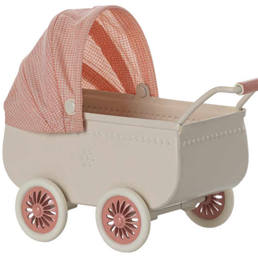 Maileg Mouse Pram - Coral
