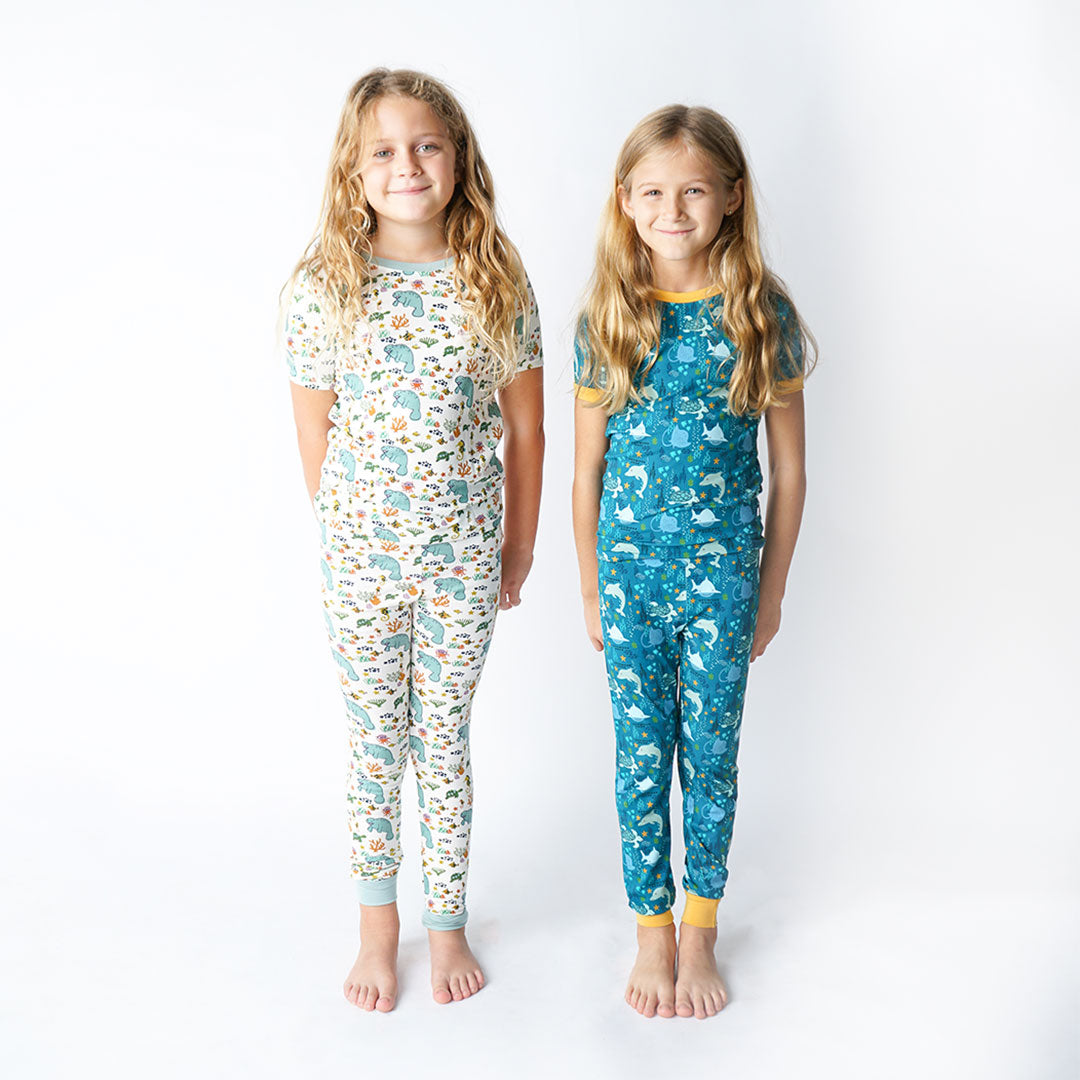 Little Love Blue Hearts Bamboo Pajamas Unisex Pants – Emerson and