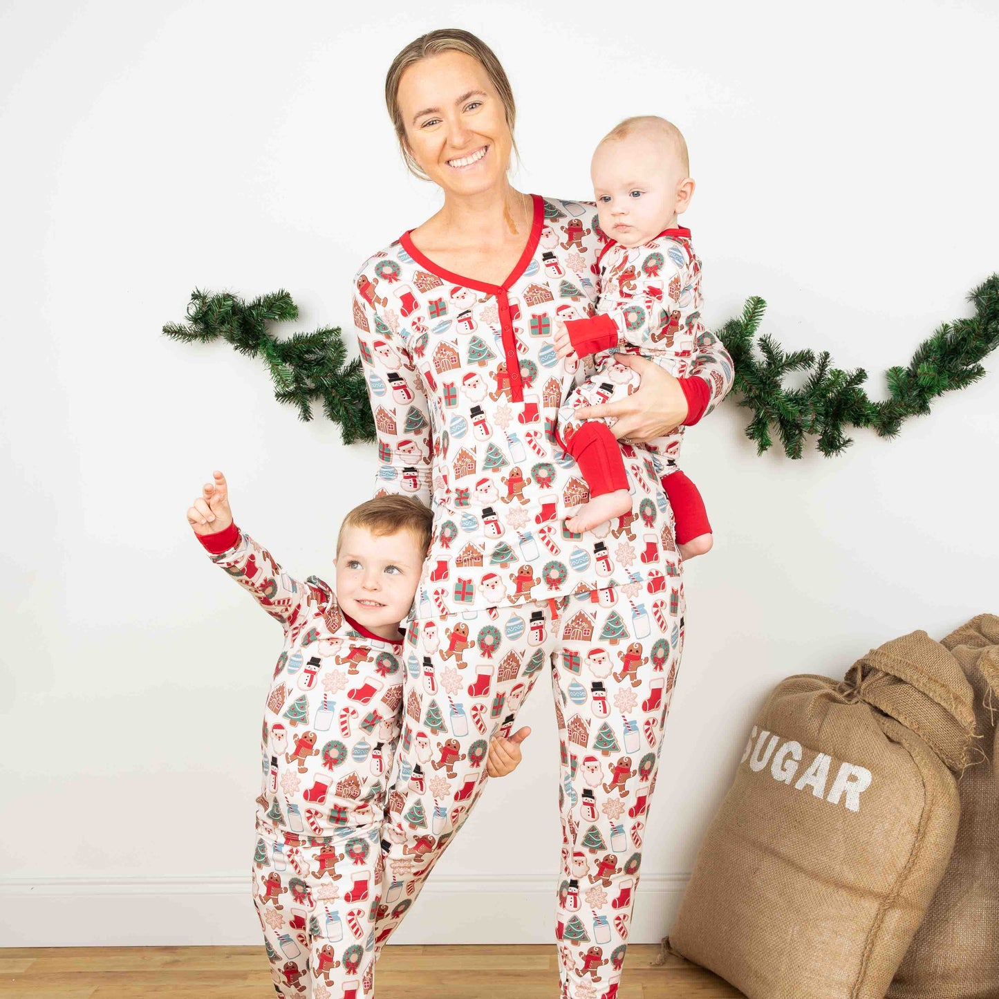 Milk and Cookies Christmas Bamboo Womens Jogger Pajama Pants