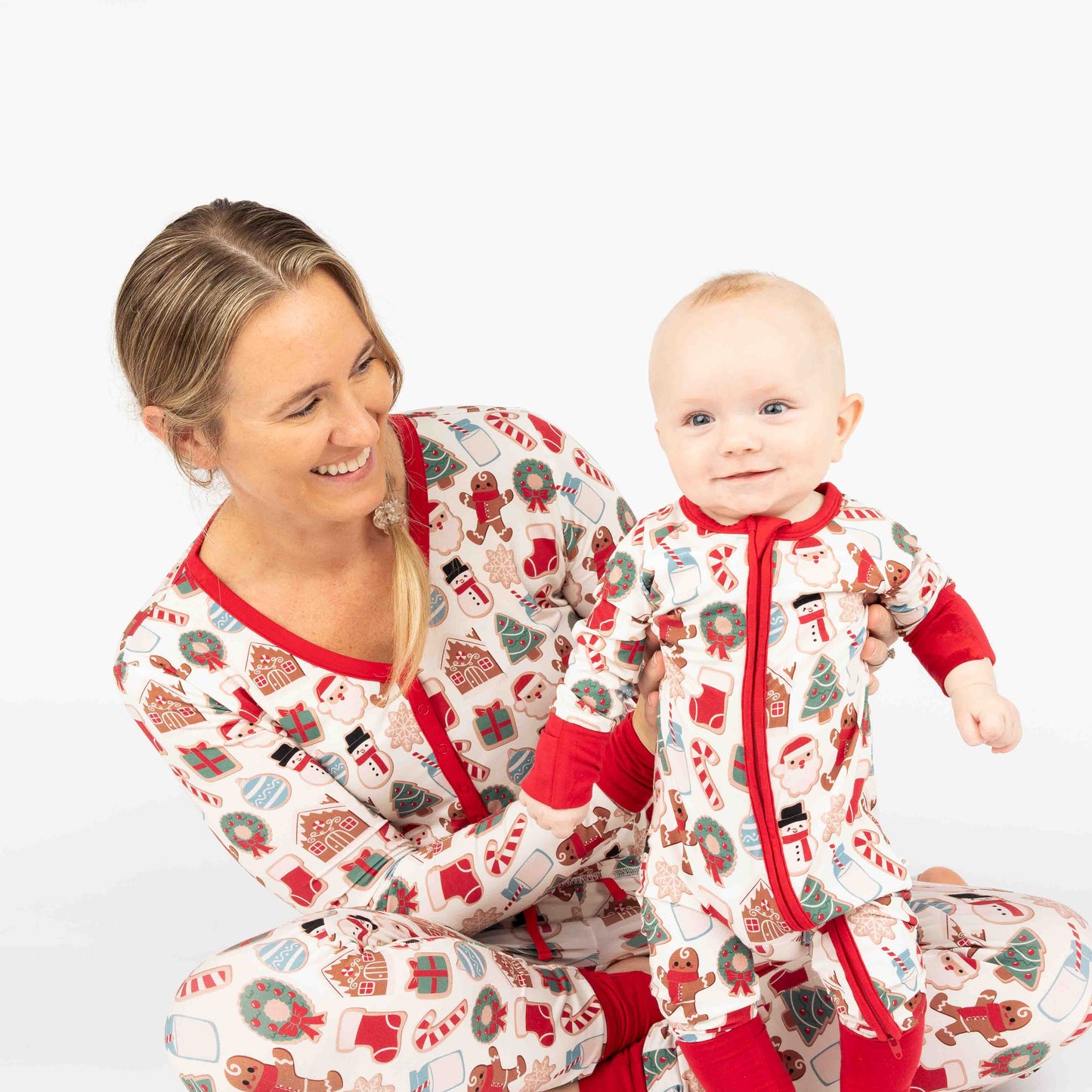 Milk and Cookies Christmas Bamboo Convertible Baby Pajamas