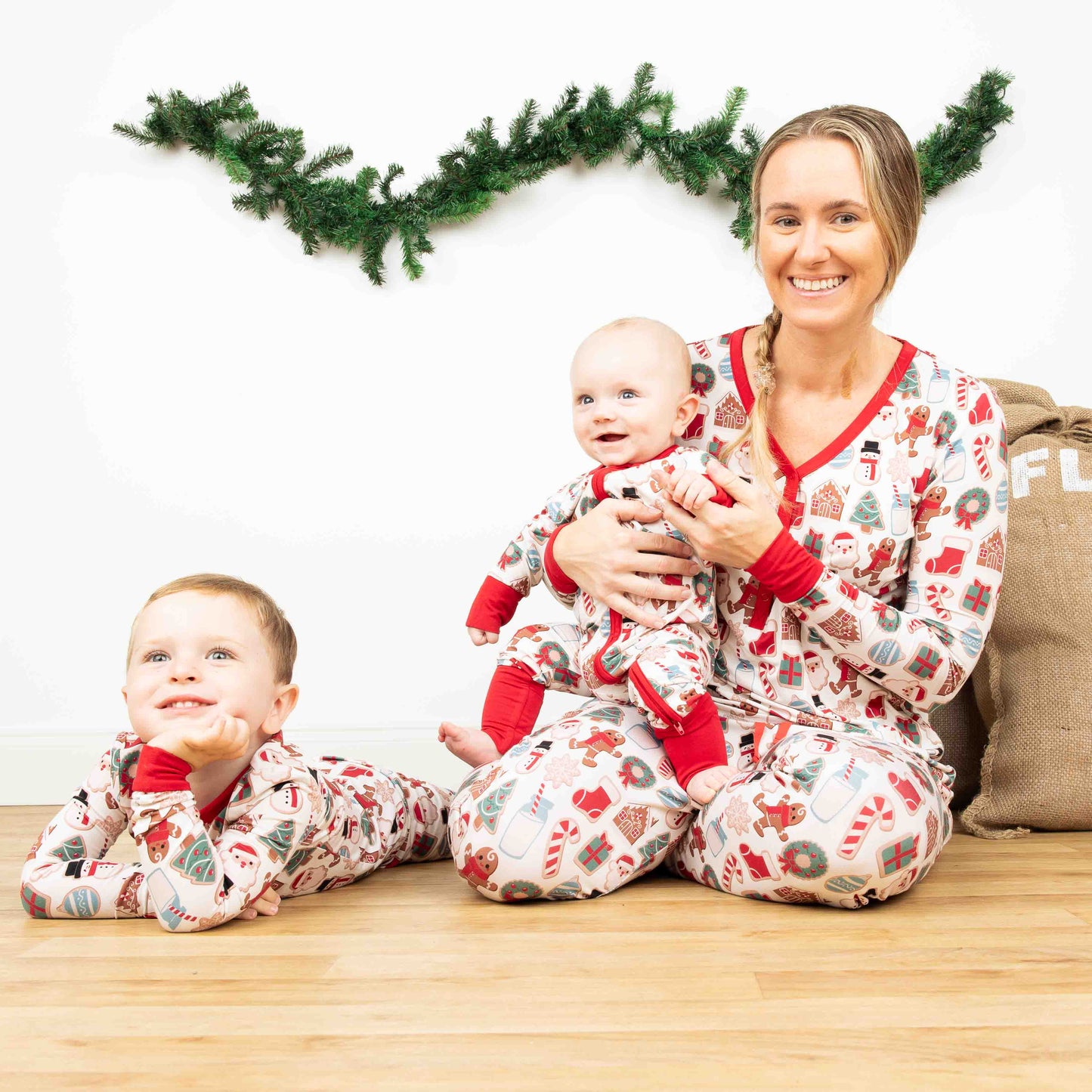 Milk and Cookies Christmas Bamboo Convertible Baby Pajamas