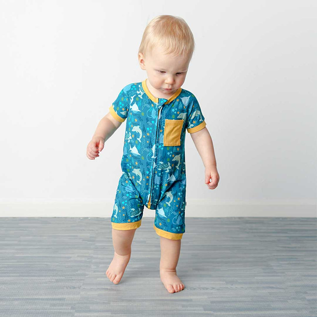 Bamboo Shorty Rompers - Bamboo Baby Zippy – Emerson and Friends