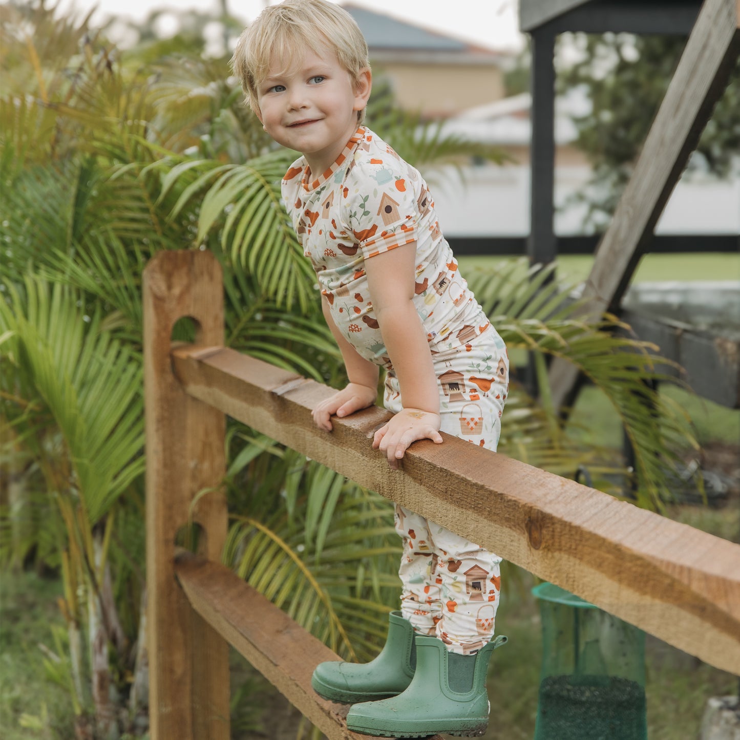 Cozy Cottage Bamboo Short Sleeve Kids Pajama Pants Set