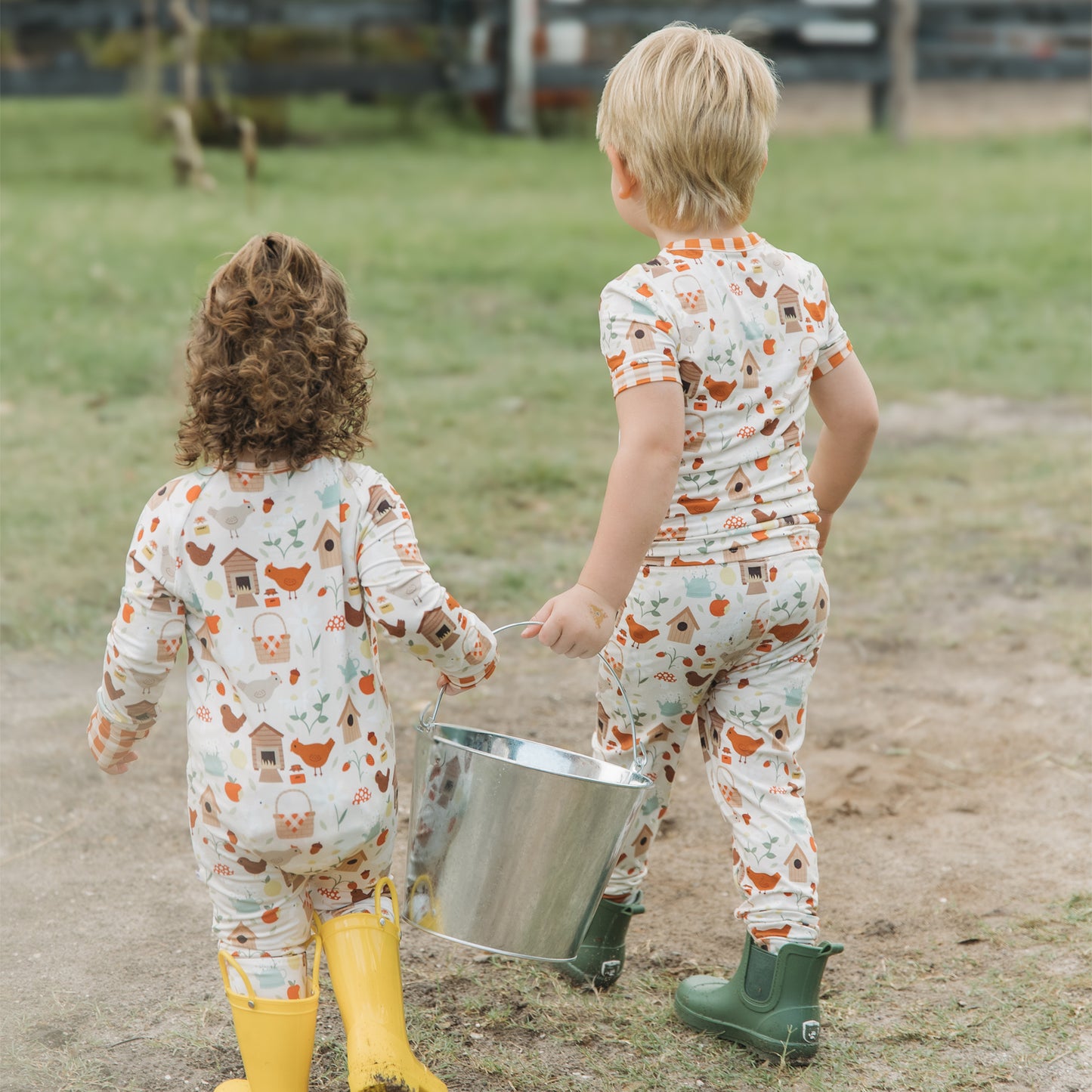 Cozy Cottage Bamboo Short Sleeve Kids Pajama Pants Set