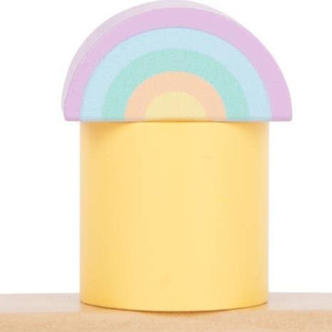 Pastel colored wooden blocks