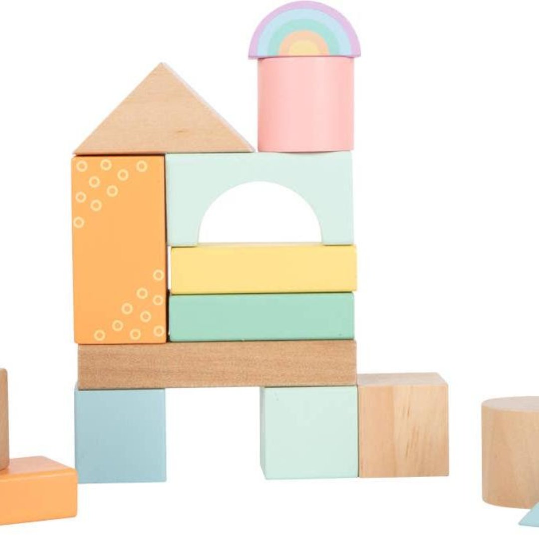 Pastel colored wooden blocks