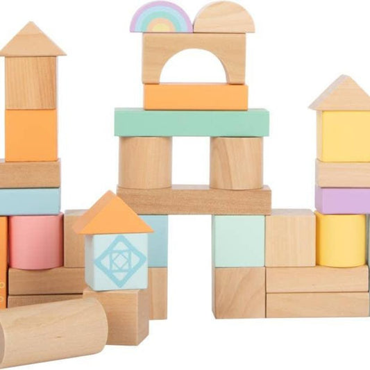 Pastel colored wooden blocks