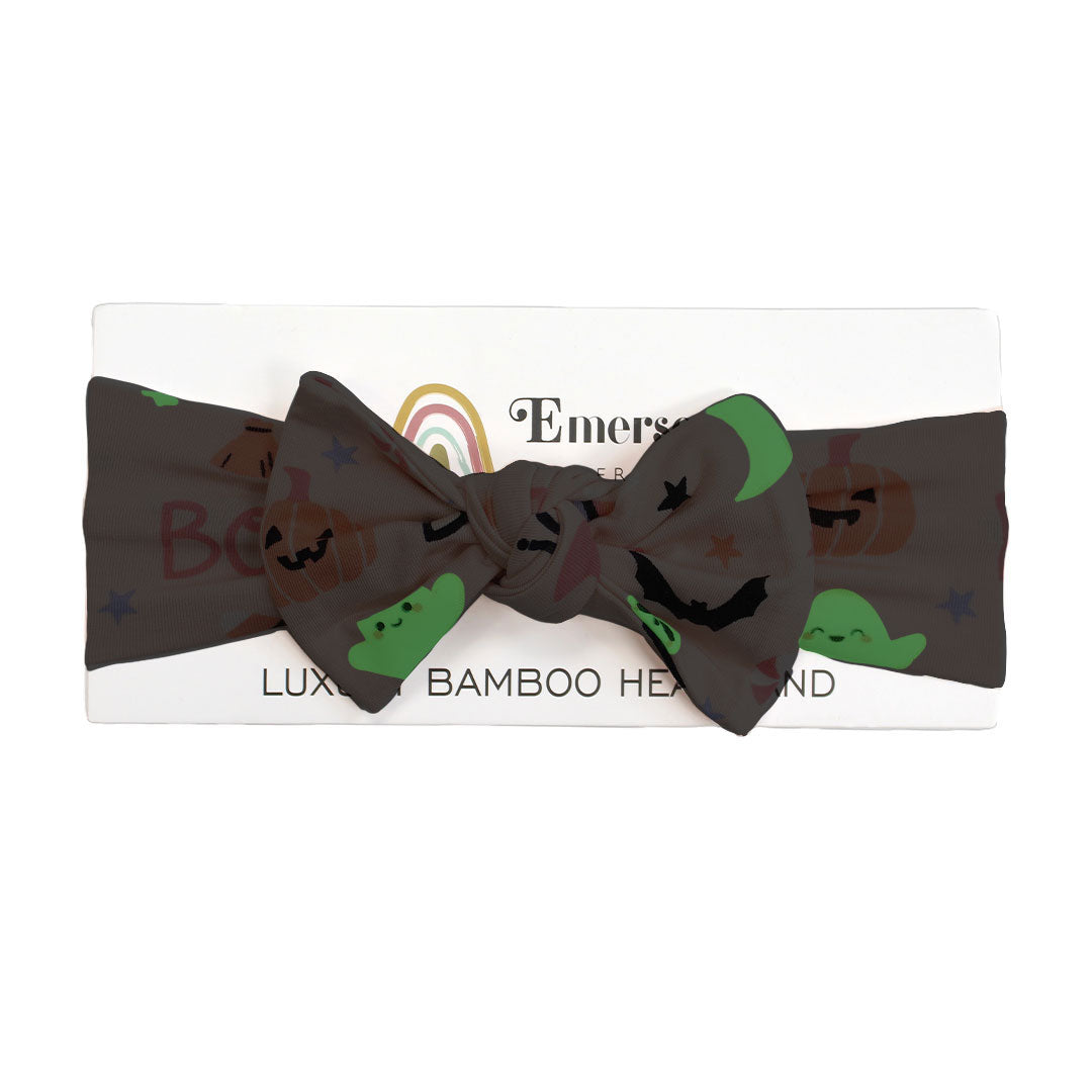 Sweet and Spooky Glow-in-the-Dark Halloween Bamboo Baby Headband