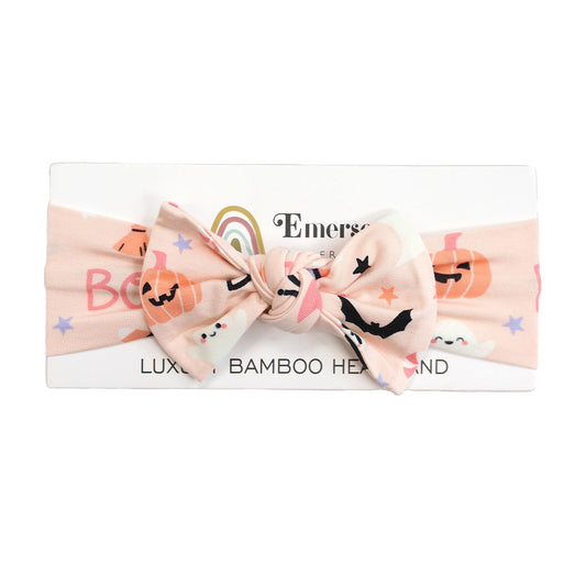 Sweet and Spooky Glow-in-the-Dark Halloween Bamboo Baby Headband