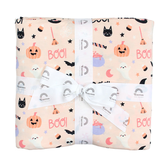 Sweet and Spooky Glow-in-the-Dark Halloween Twin Size Bamboo Blanket