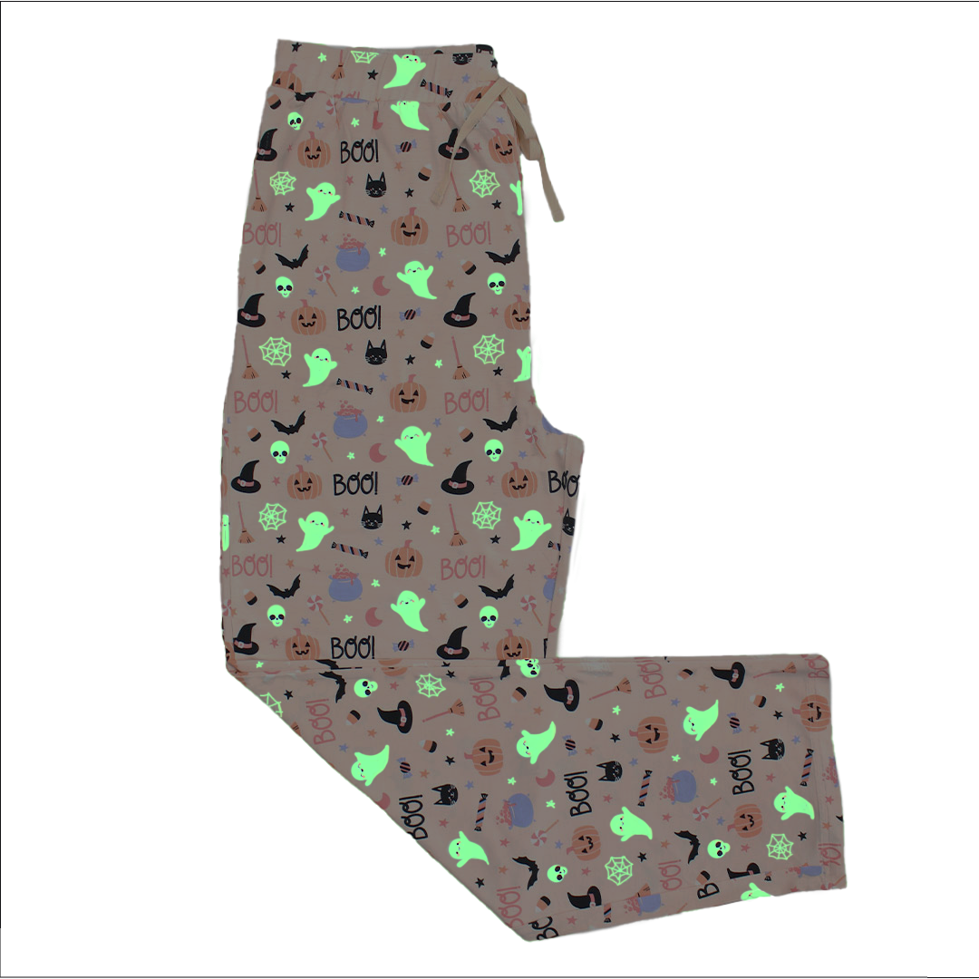 Sweet and Spooky Glow-in-the-Dark Halloween Bamboo Relaxed Lounge Pajama Pants