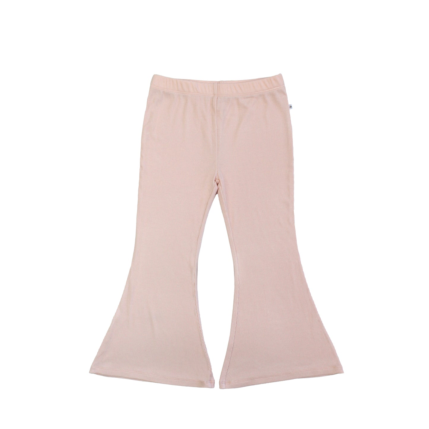 Pink flared pants on a white background