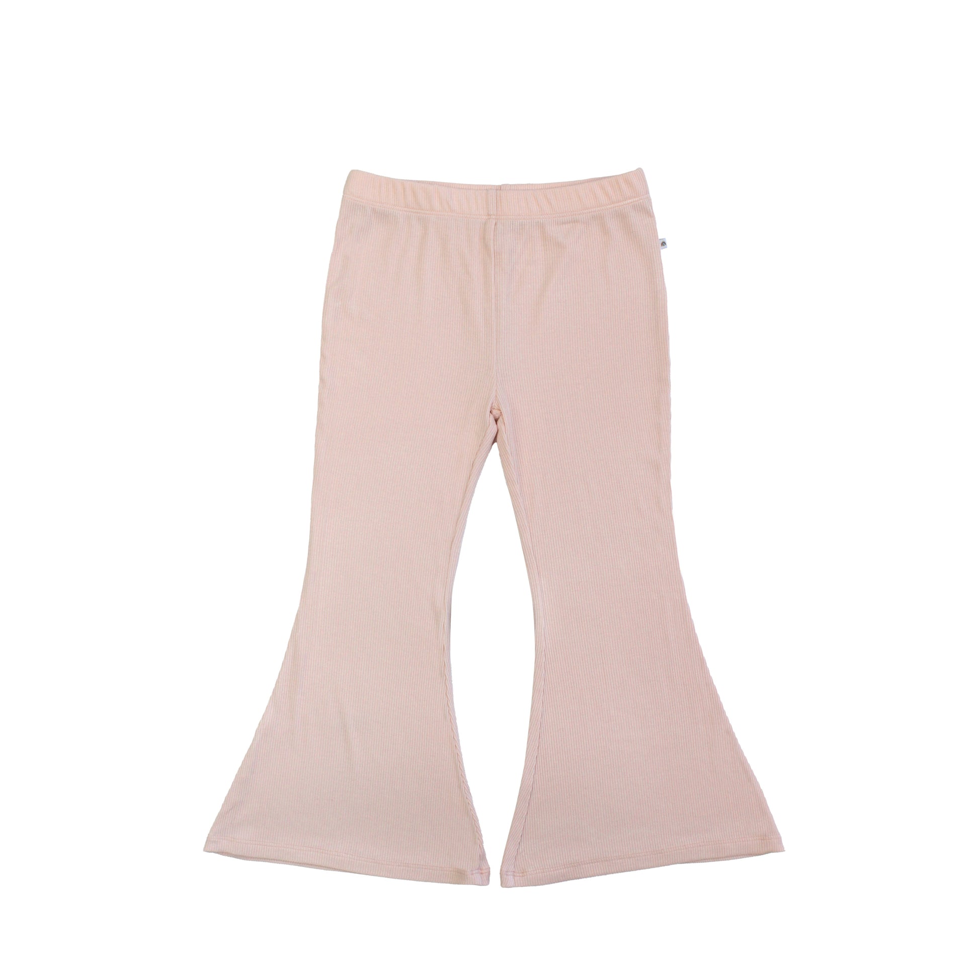 Pink flared pants on a white background