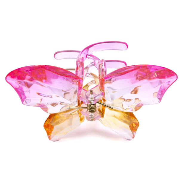 Pink and yellow gradient colored butterfly hairclaw from Great Pretenders