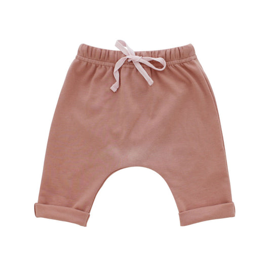 Dusty Rose Cotton Baby Joggers