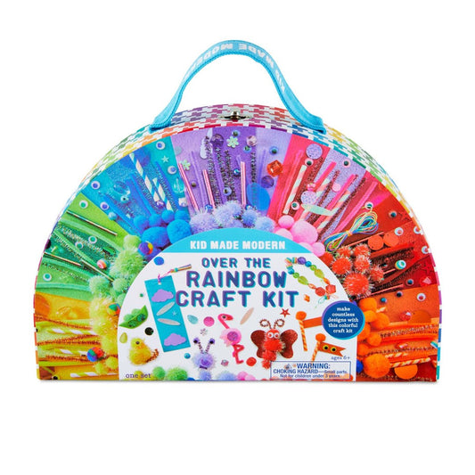 Rainbow shaped craft kit with carry handle.