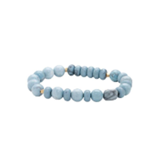 Stone Stacking Bracelet - Blue Howlite