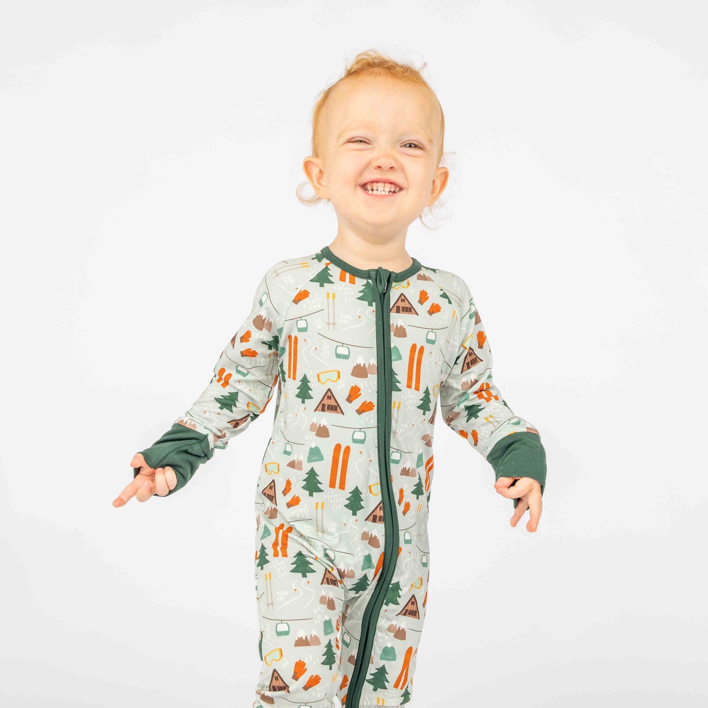 Ski Day Bamboo Convertible Baby Pajamas