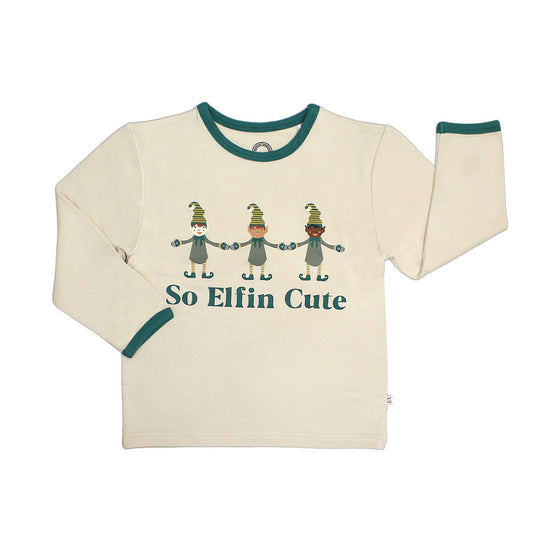 So Elfin Cute Christmas Viscose Bamboo Terry Ringer Kids Tee Shirt