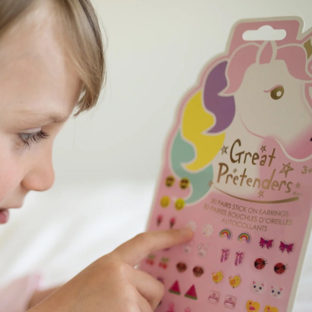 Child interacting with the Unicorn sticker pack from Great Pretenders