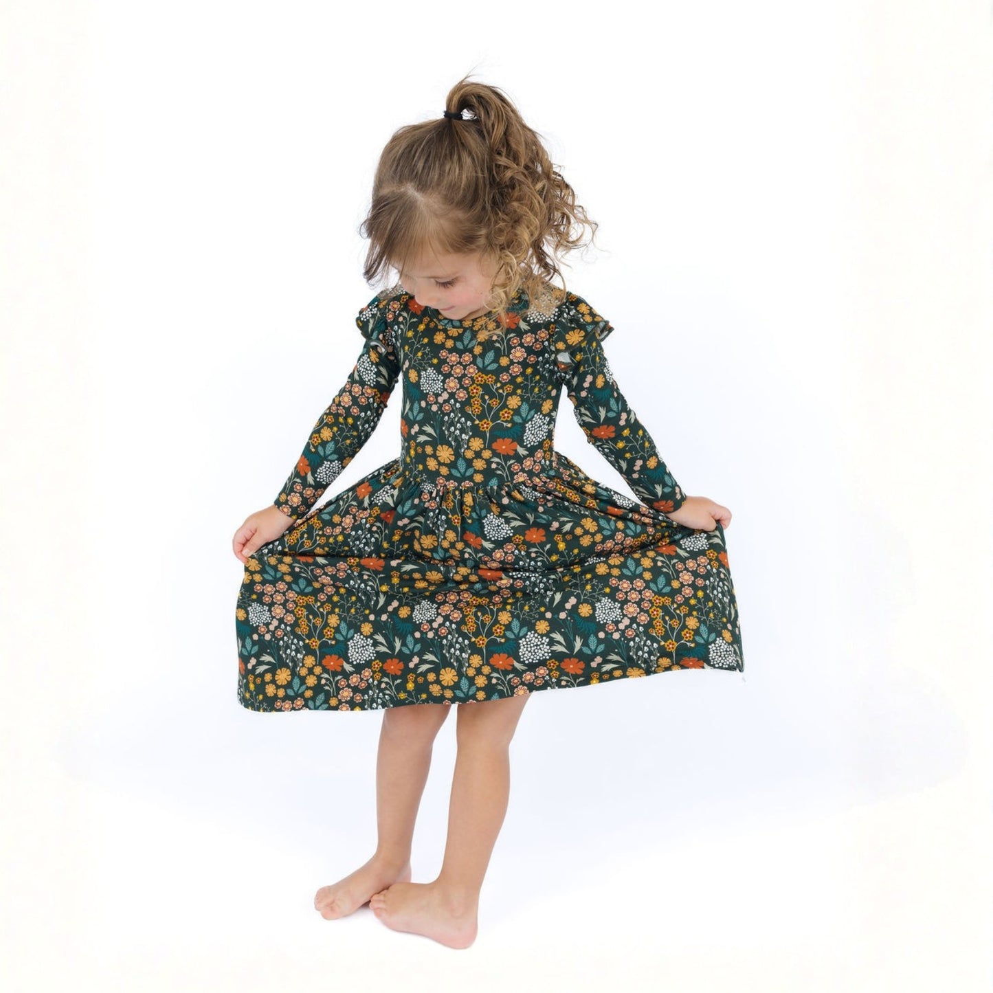 Moonlit Meadow Long Sleeve Bamboo Twirl Dress