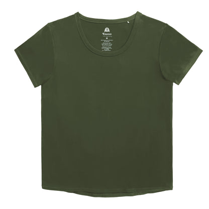 Olive Green Womens Bamboo Tee Shirt