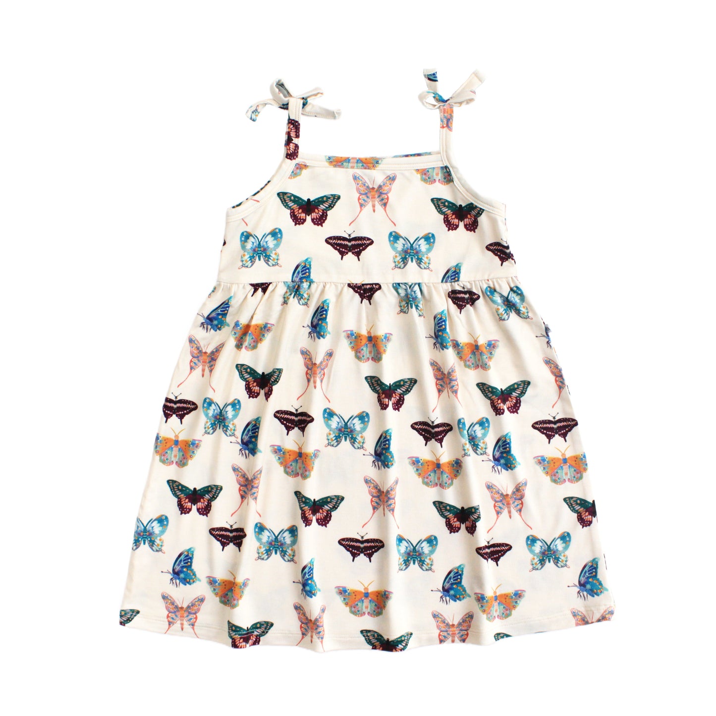 Dress with butterfly pattern on a white background