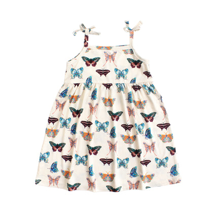 Dress with butterfly pattern on a white background