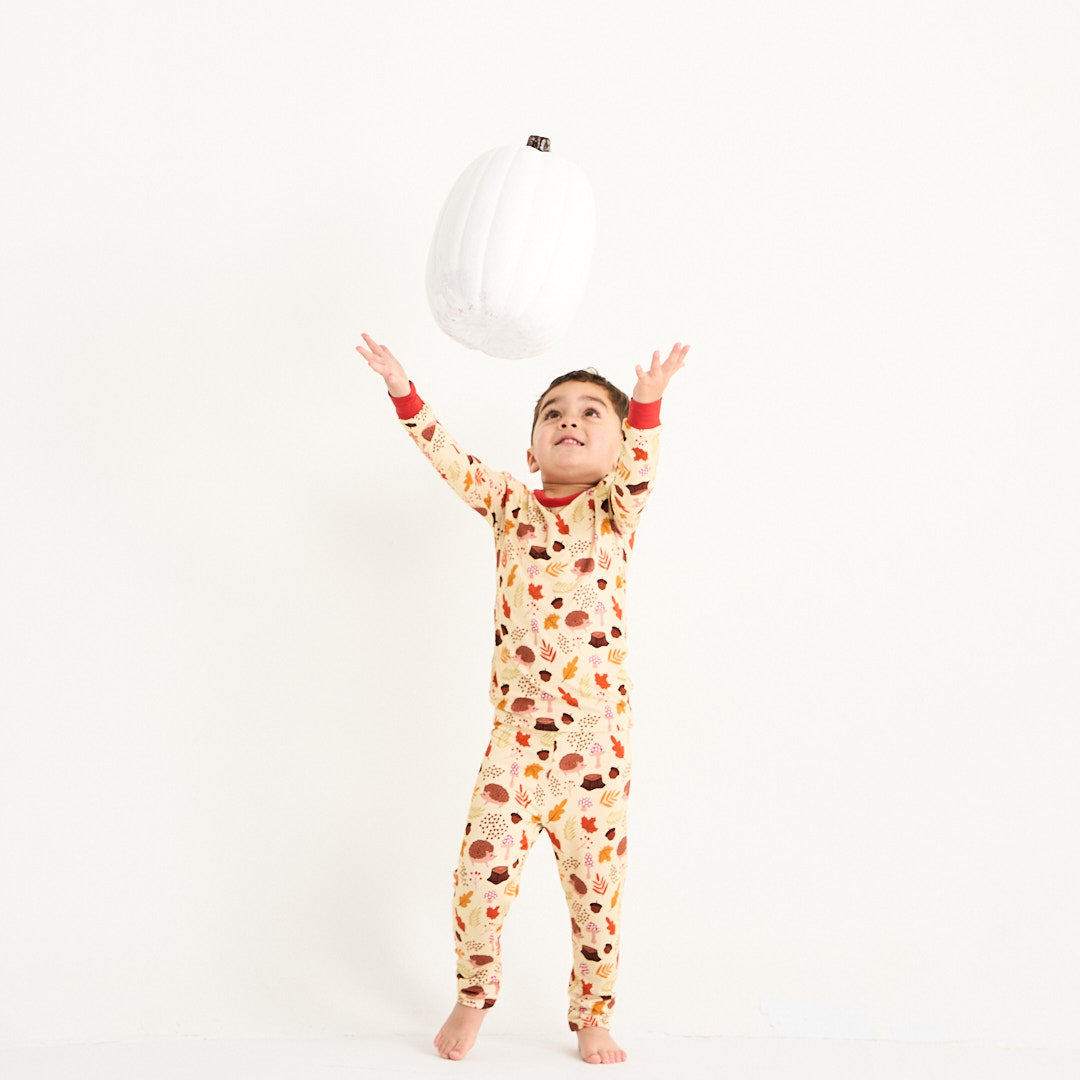 Woodland Whimsy Two-Piece Bamboo Long Sleeve Kids Pajama Pants Set