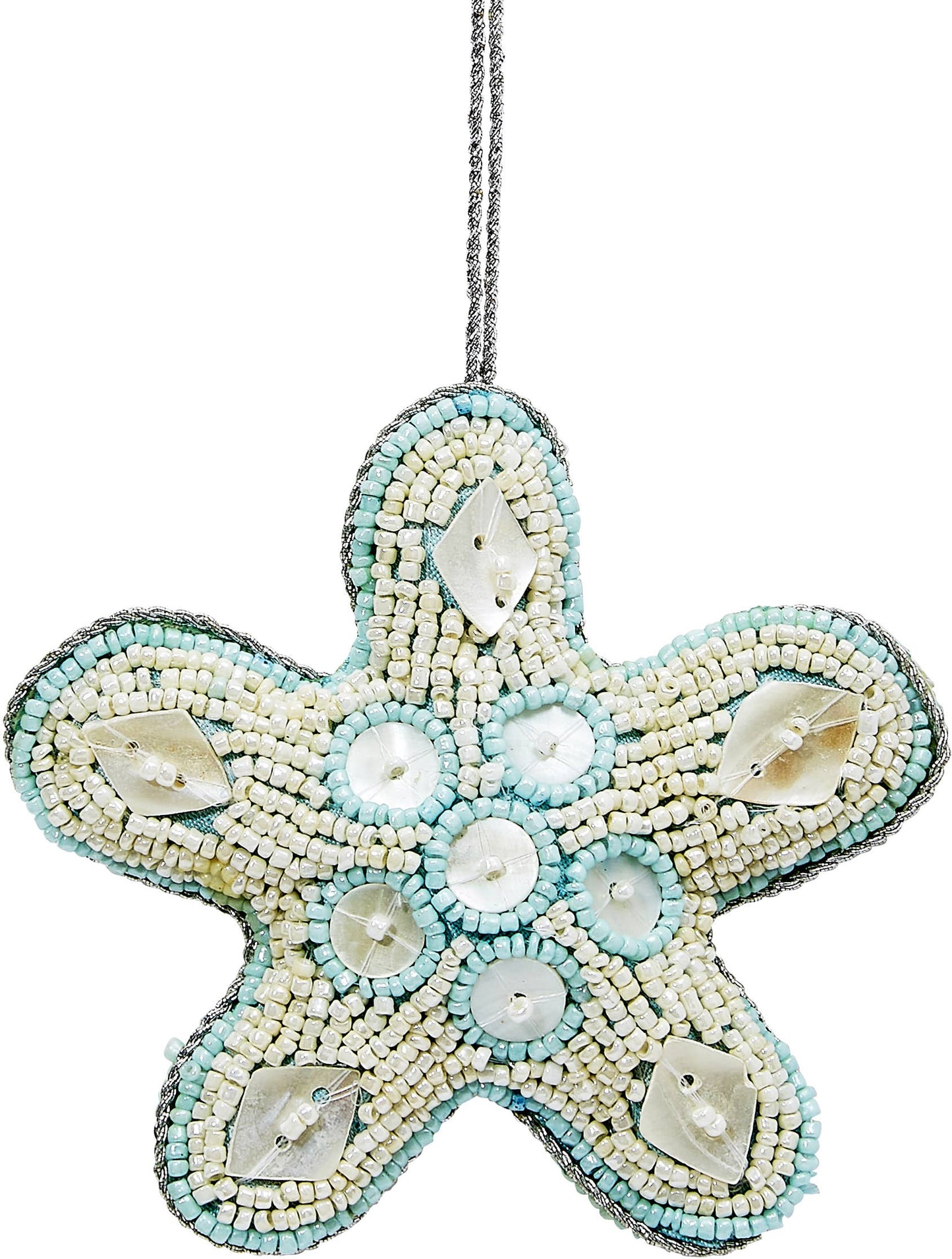 HS Seashells - Starfish Blue MOP & Beaded Ornament