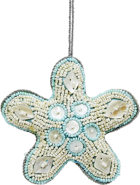 HS Seashells - Starfish Blue MOP & Beaded Ornament