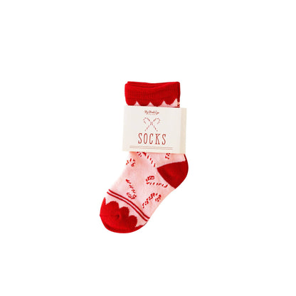 My Mind’s Eye - WHM1052 -  Whimsy Santa Candy Cane Socks