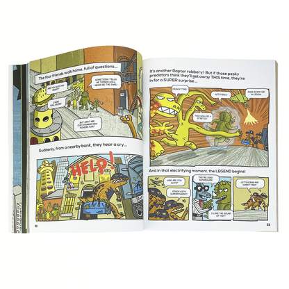 inside of activity book that looks like a comic strip